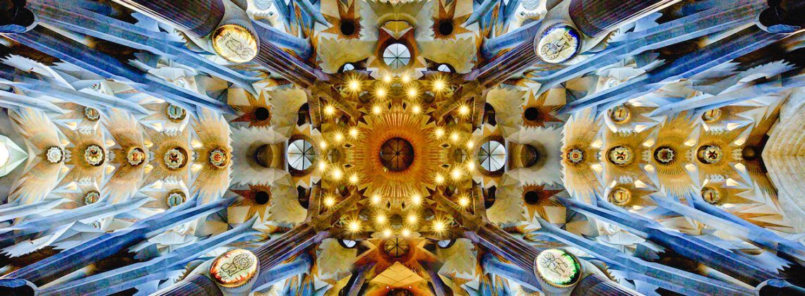 Interior of Sagrada Familia.