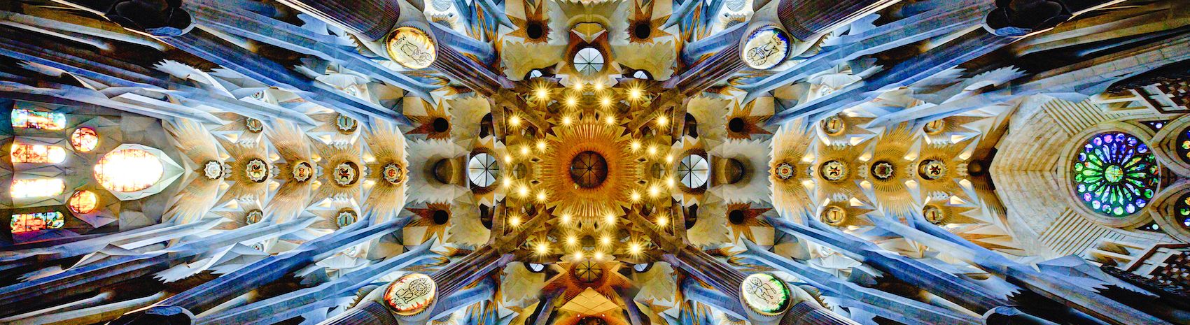 Interior of Sagrada Familia.