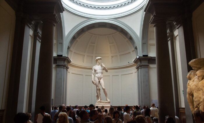 Statue of David at the Accademia Gallery in Florence