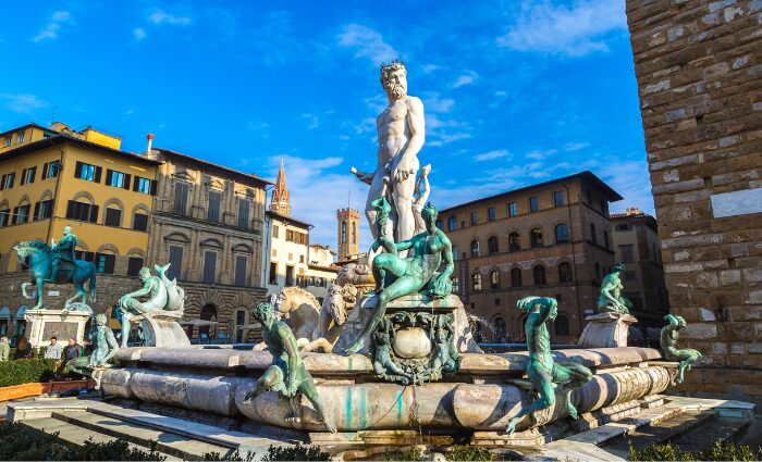 Statues in Piazza della Signoria  in Florence