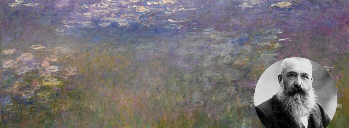 Monet with water lilies painting.