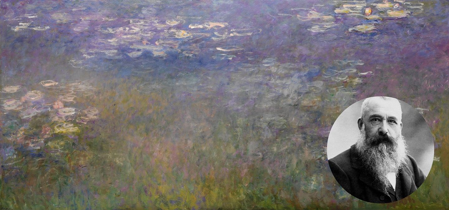 Monet with water lilies painting.