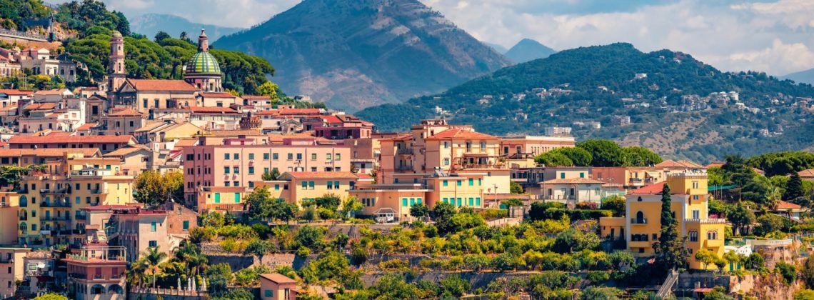 City of Salerno on a hilltop.