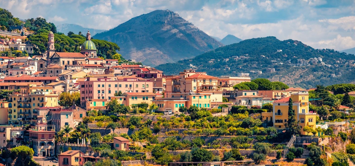 City of Salerno on a hilltop.