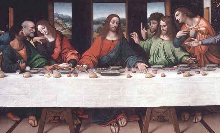 A copy of Da Vinci's Last Supper visible on one of the best tours of the Last Supper.