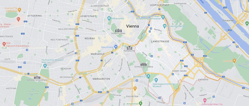 map of langstrasse in Vienna where to stay