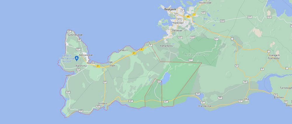 Reykjanes peninsula map