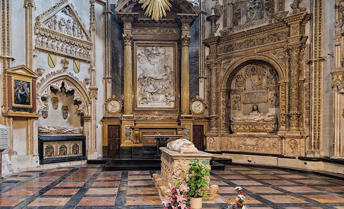 Interior view of St. Idelfonso Chapel in Toledo Cathedral