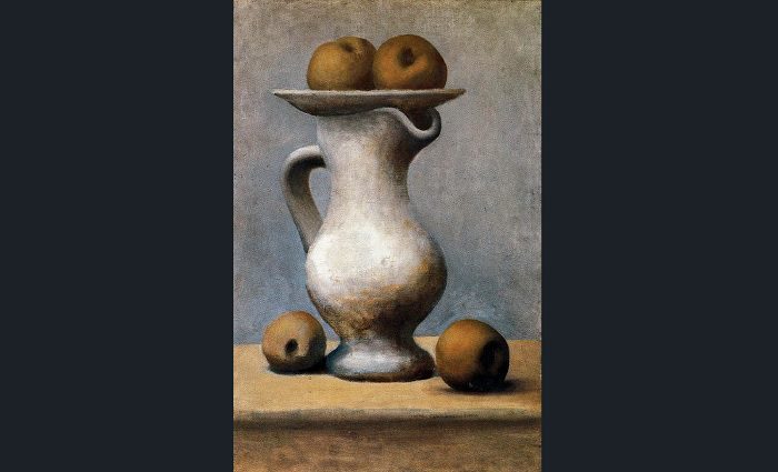 Image of Pablo Picasso's painting " Still-Life with Pitcher and Apples"