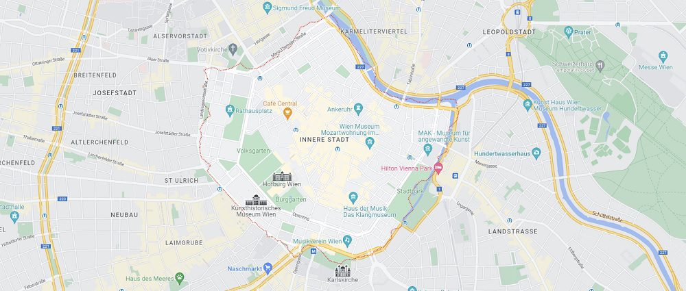 map of innere stadt in Vienna where to stay