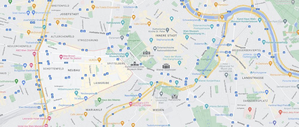 map of neubau vienna where to stay