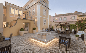 Courtyard of Solar do Castelo, one of Alfama's best hotels
