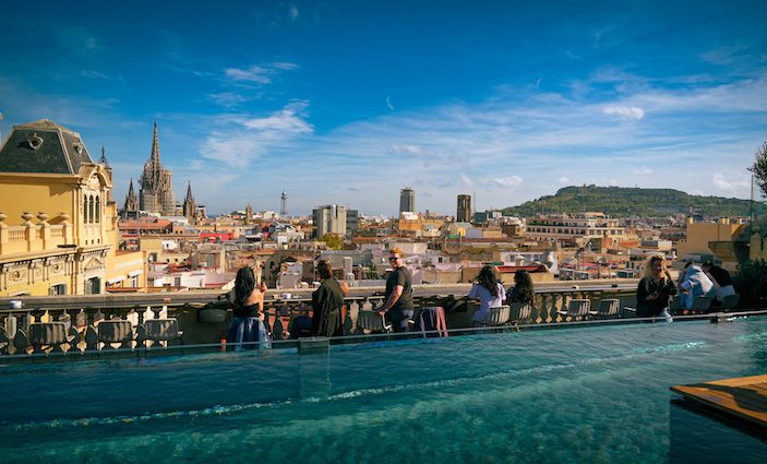 Rooftop of Ohla Hotel. Where to Drink in Barcelona 2023