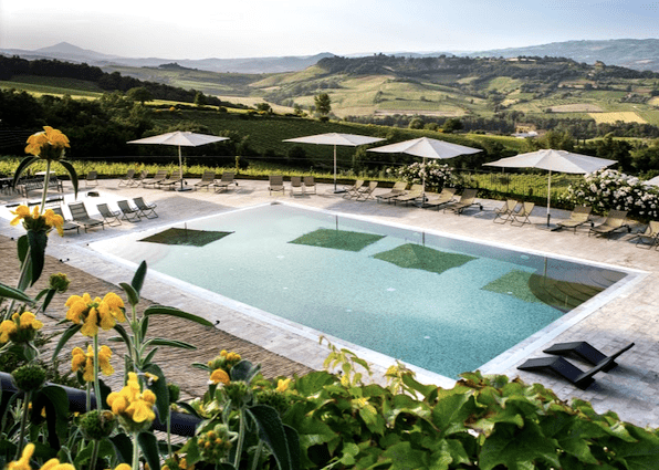 The pool with a view over Umbria