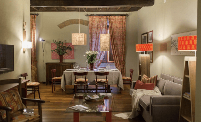 The dining area of the apartment in Orvieto