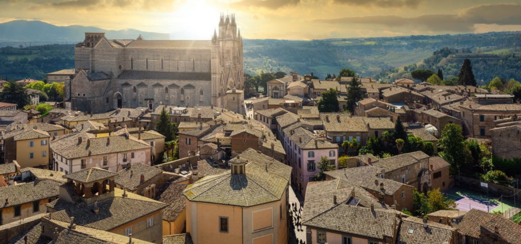 Aerial image of Orvieto with Duomo
