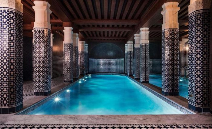 Moorish revival swimming pool