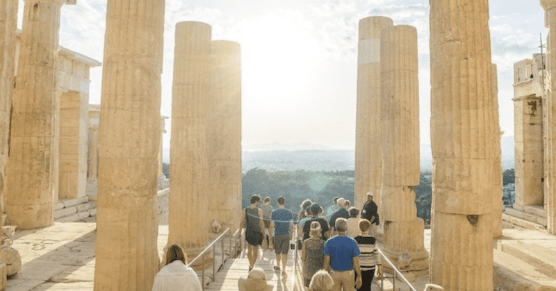 groups enjoy the views on one of our best Acropolis and Parthenon tours. 