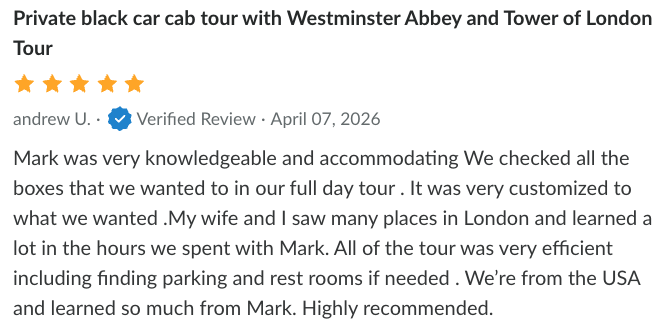Guest review of London Black Cab Tour