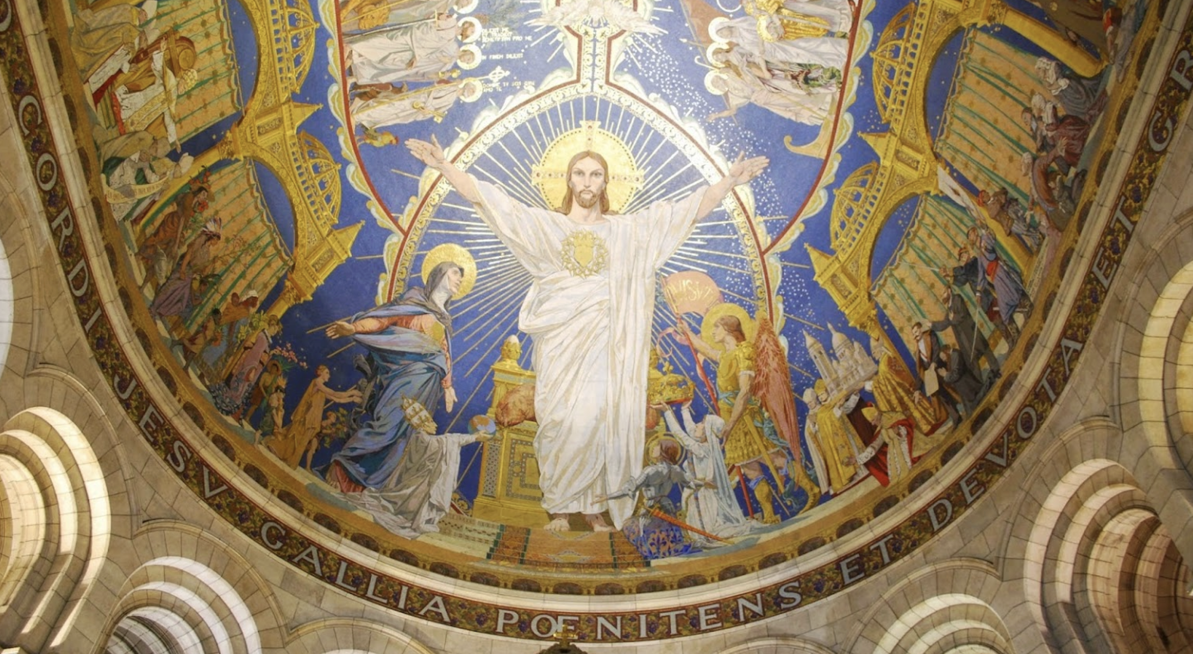 Ornate painting in the Sacré-Coeur Basilica