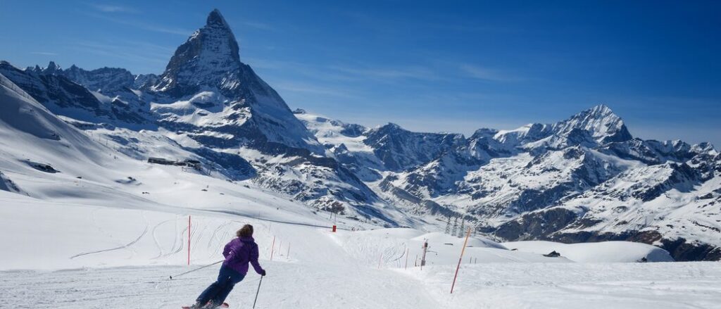 Skiing in Zermatt, Switzerland