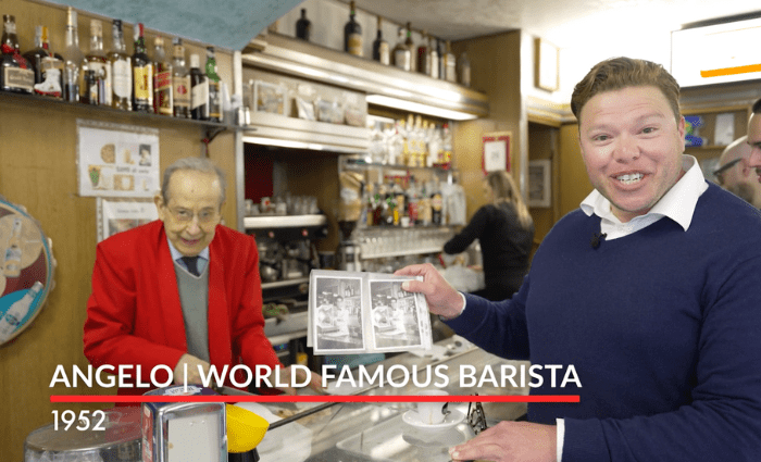 Angelo, the famous barista from Bar Farnese