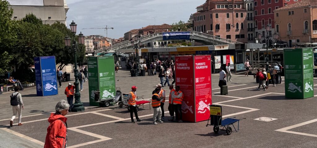 Information board about Venice Tourist Tax in Venice