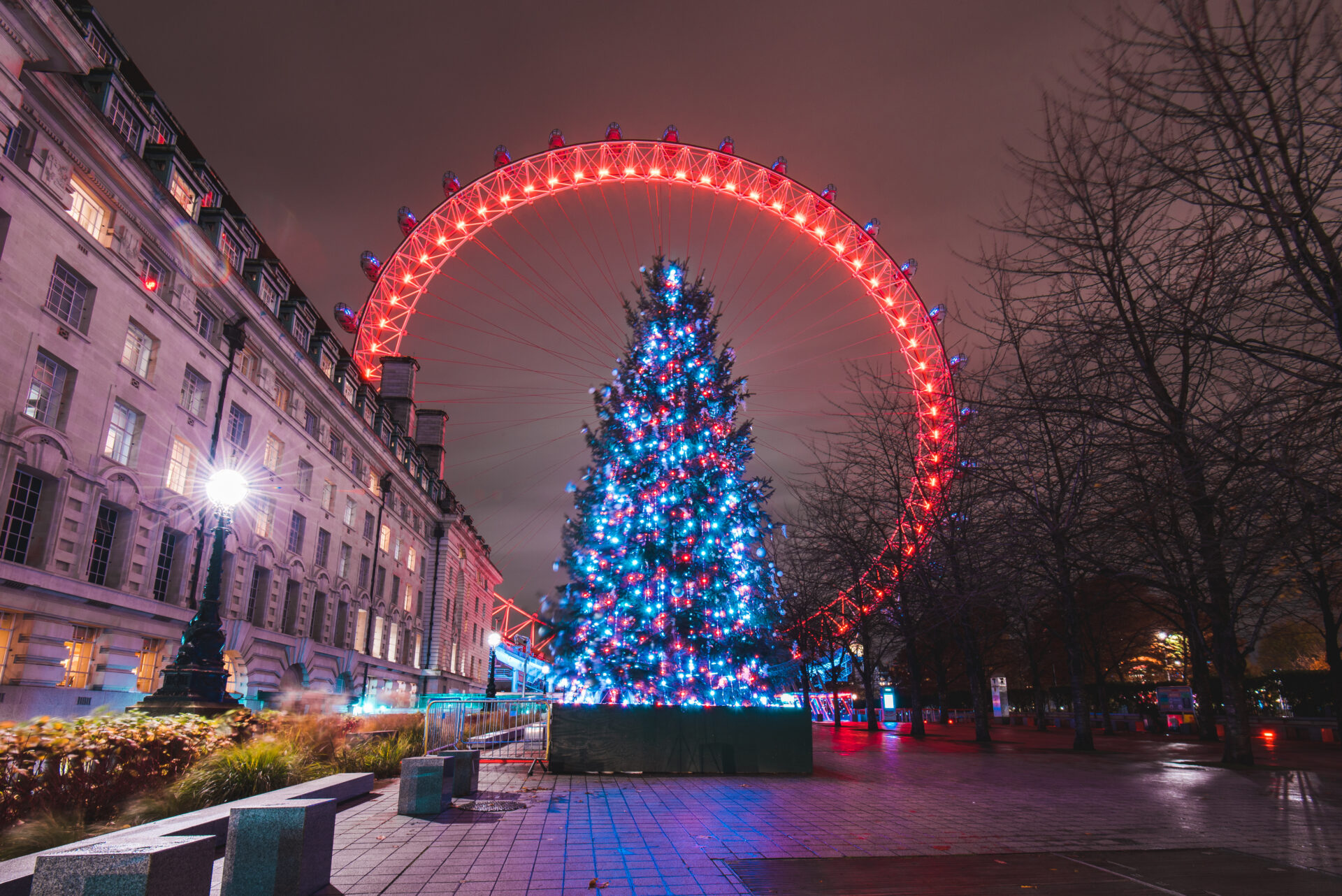 London eye dressed up for Christmas