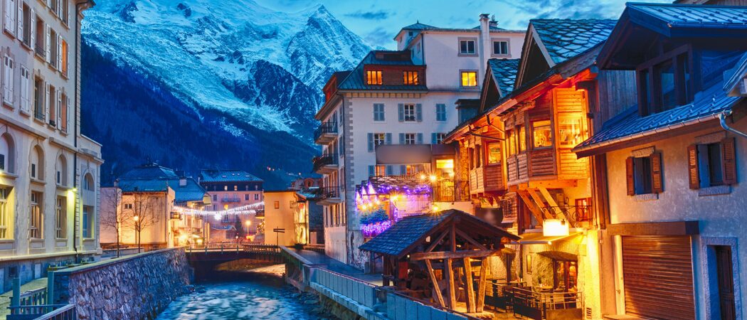 Chamonix France during Christmas time