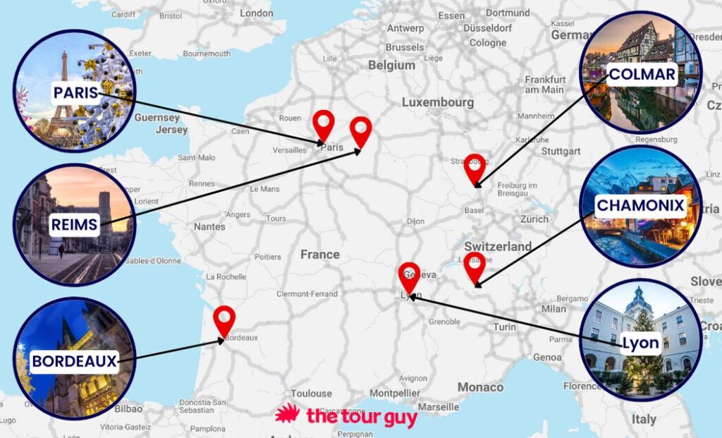 Map of Christmas in France