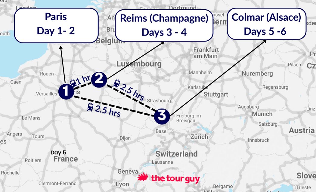 one-week Christmas in France itinerary with Paris, Reims and Colmar