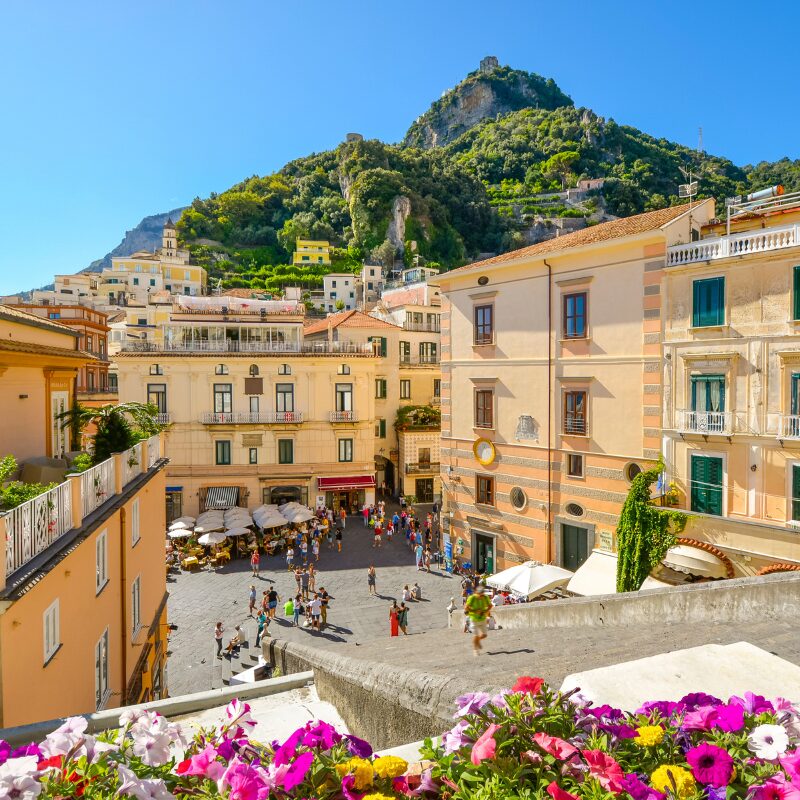 The beatiful courtyard of Amalfi Town, Italy