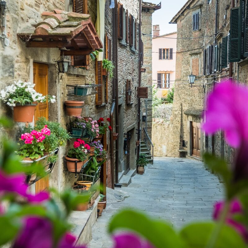 Streets of Cortona, Tuscany. A must visit on a trip to Italy