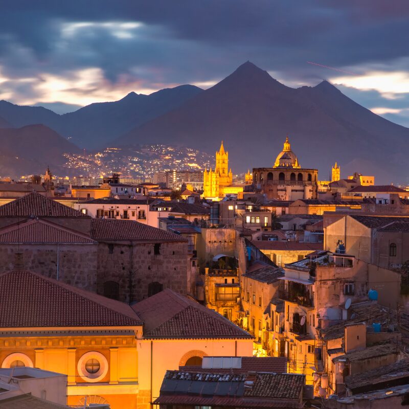 evening in Palermo, Sicily, Italy