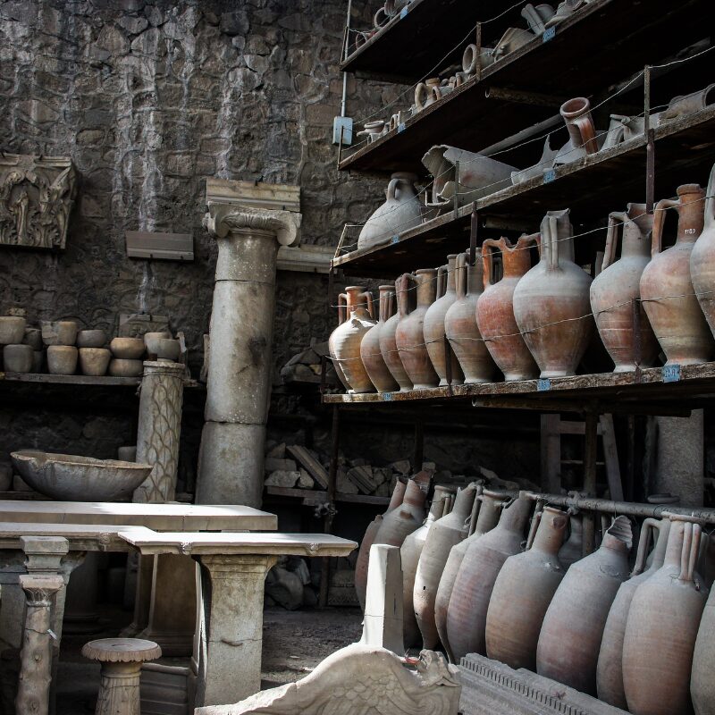 relics in Pompeii, Italy