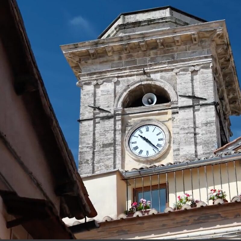 Clock tower in San Polo dei Cavalieri, the number 36 on our lst of top places to visit in Italy