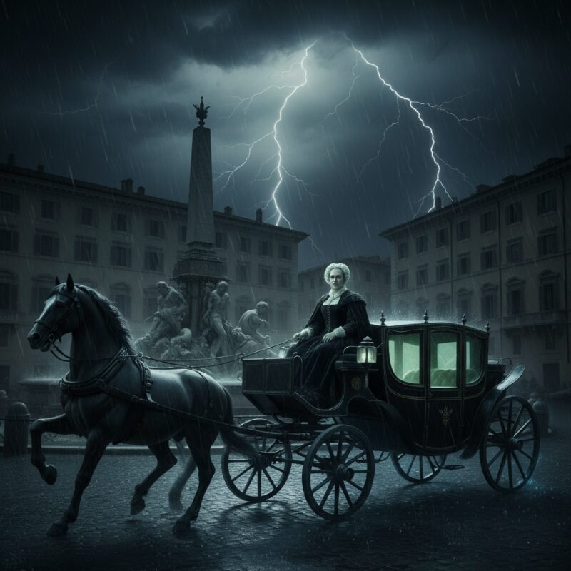 AI generated image of Donna Olimpia Maidalchini's ghost.