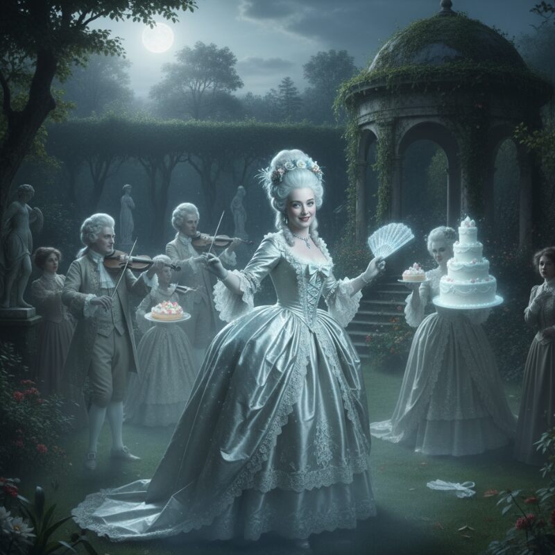 AI generated image of Marie Antoinette's ghost.