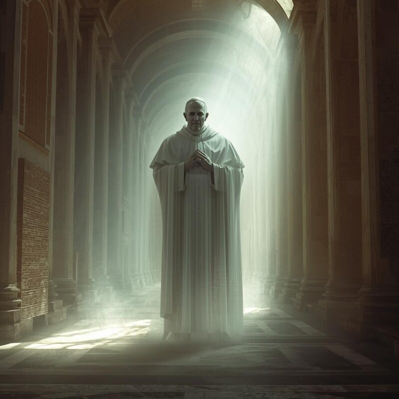 AI generated image of Pope Formosus' ghost.