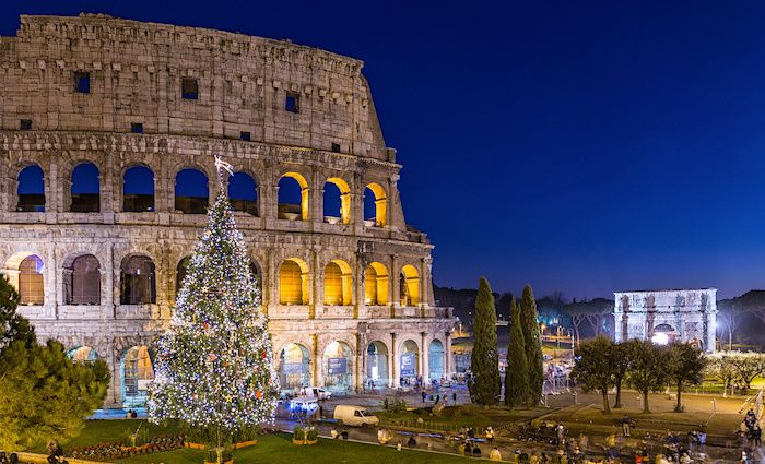 Colosseum at Christmas in Rome