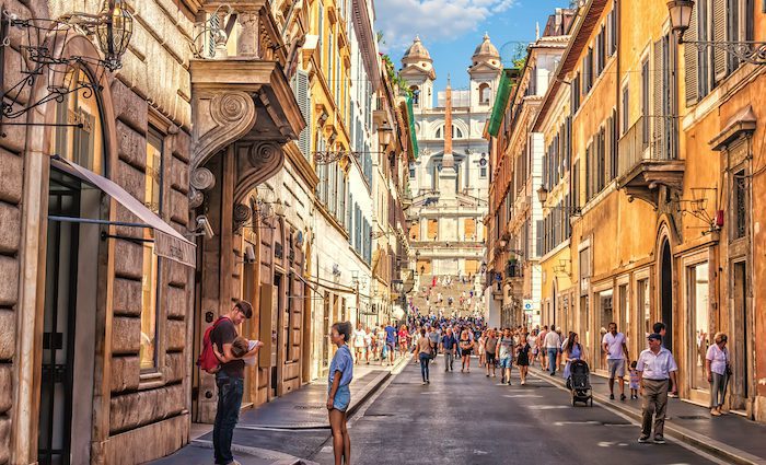 Shopping near the Spanish Steps, one of the best off the beaten path experiences in Rome