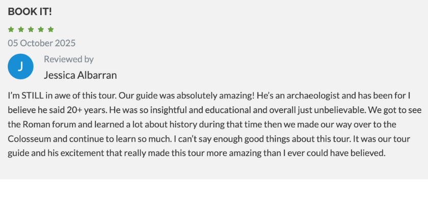 guest review of colosseum arena floor tour