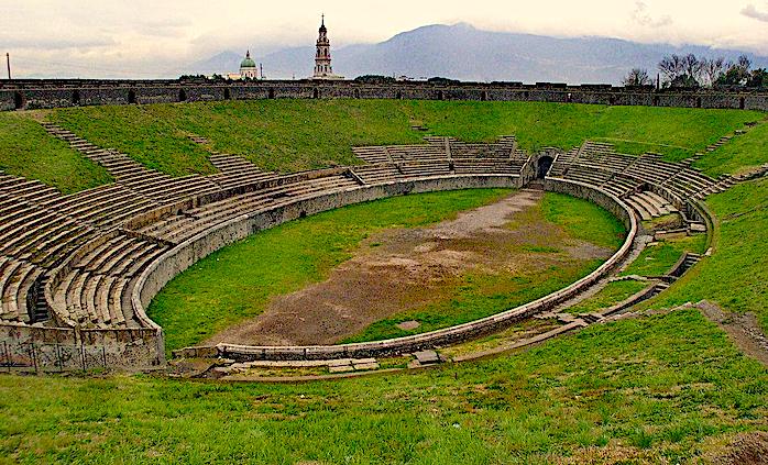 the Roman amphitheater in Pompeii Archaeological Park