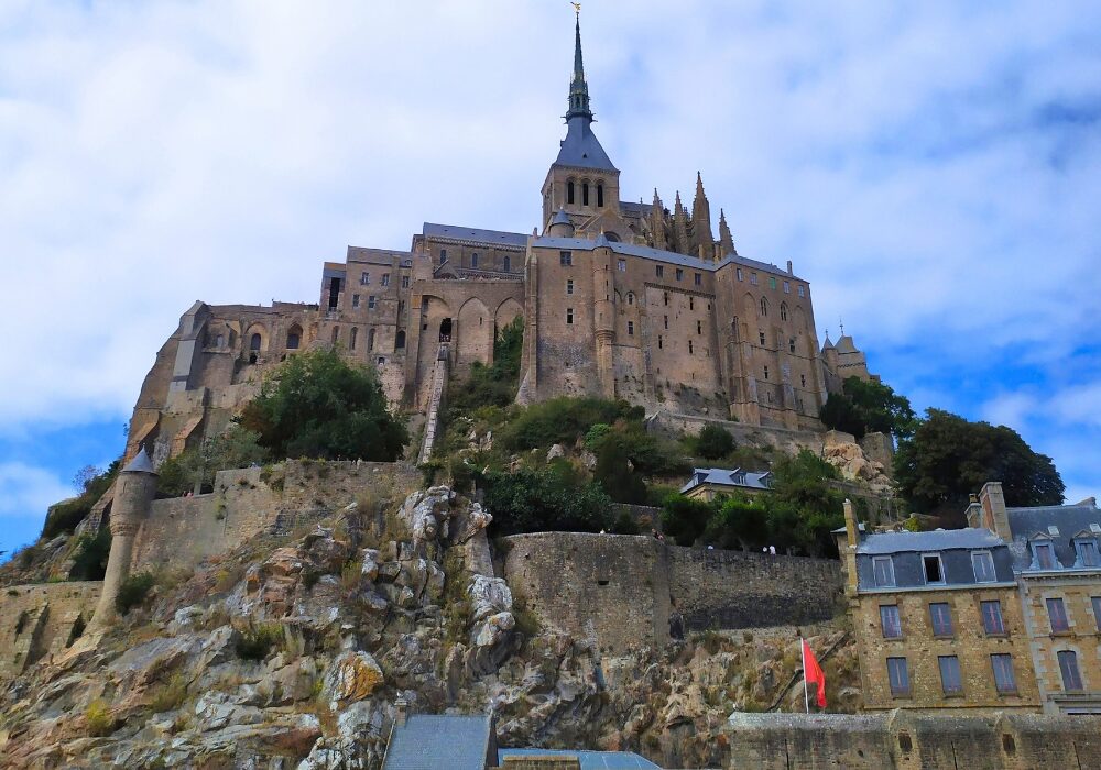 View of the towering Mont Saint-Michel