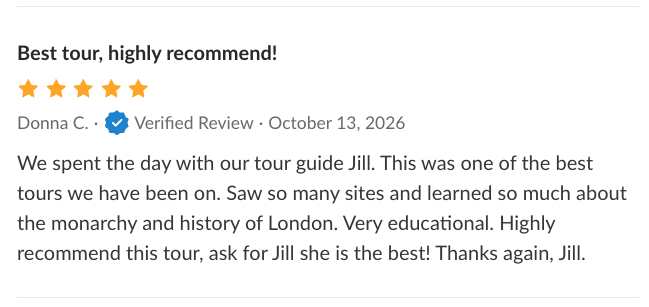 Guest review of the London in a Day Tour